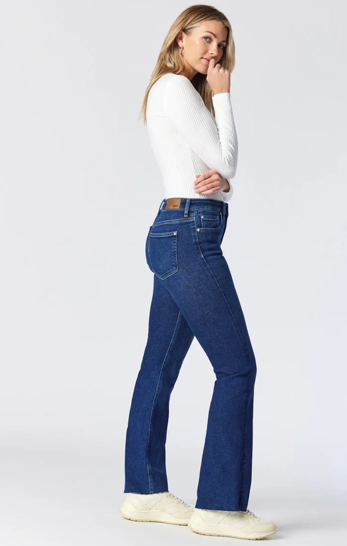 MARIA FLARE IN DARK BRUSHED FLEX BLUE