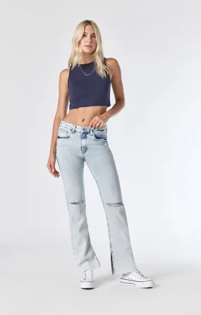 MARIA SLIT JEANS IN LIGHT RECYCLED BLUE