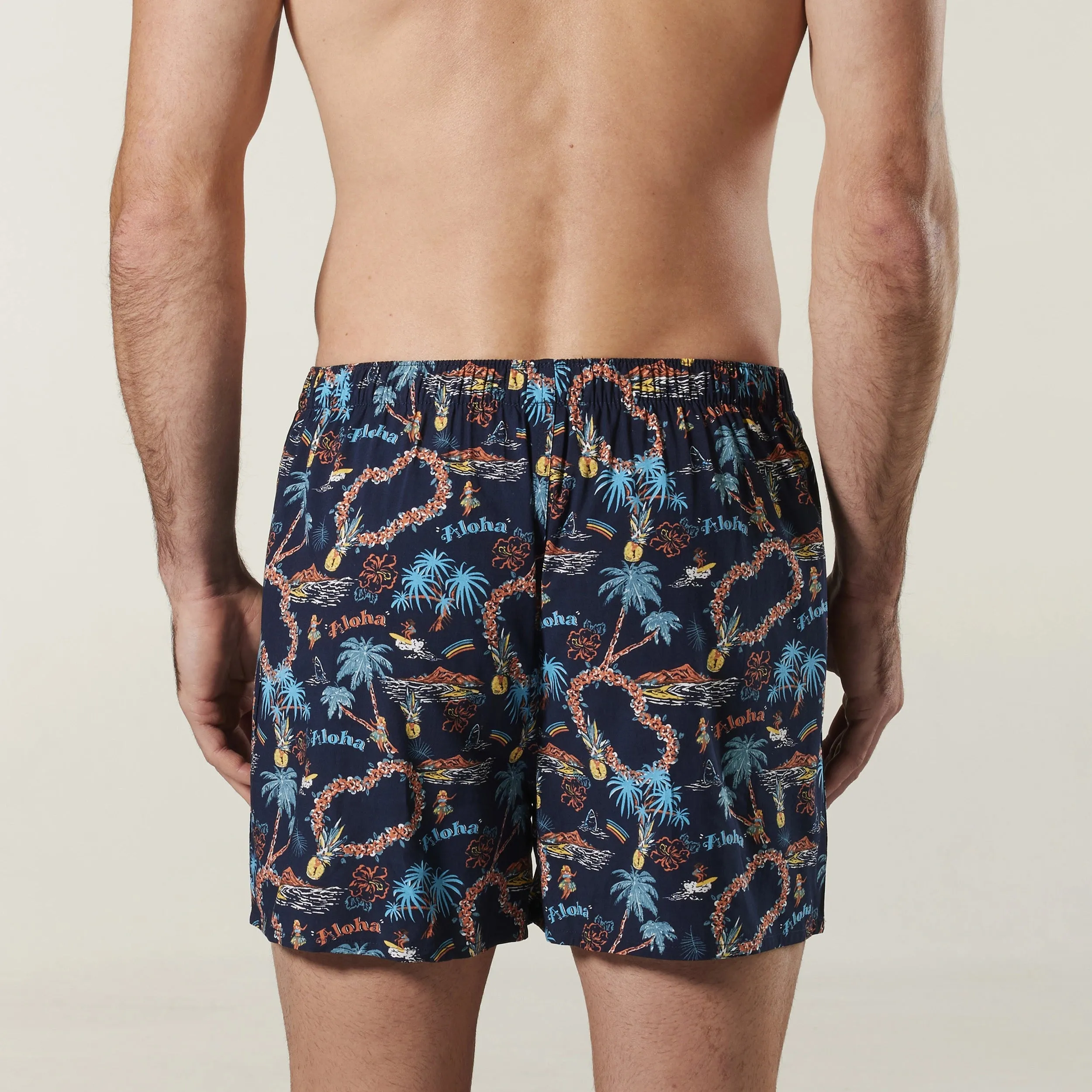 Men's Aloha Bamboo Boxer Shorts - Navy