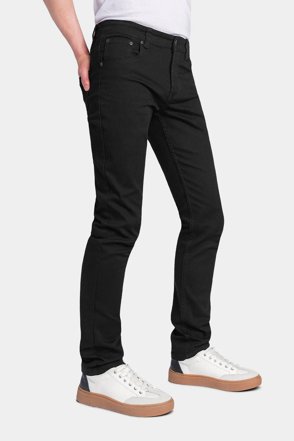 Men's Essential Skinny Fit Colored Jeans (Black)