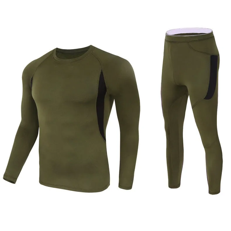 Men's Tactical Outdoor Fleece Thermal Long Johns Set