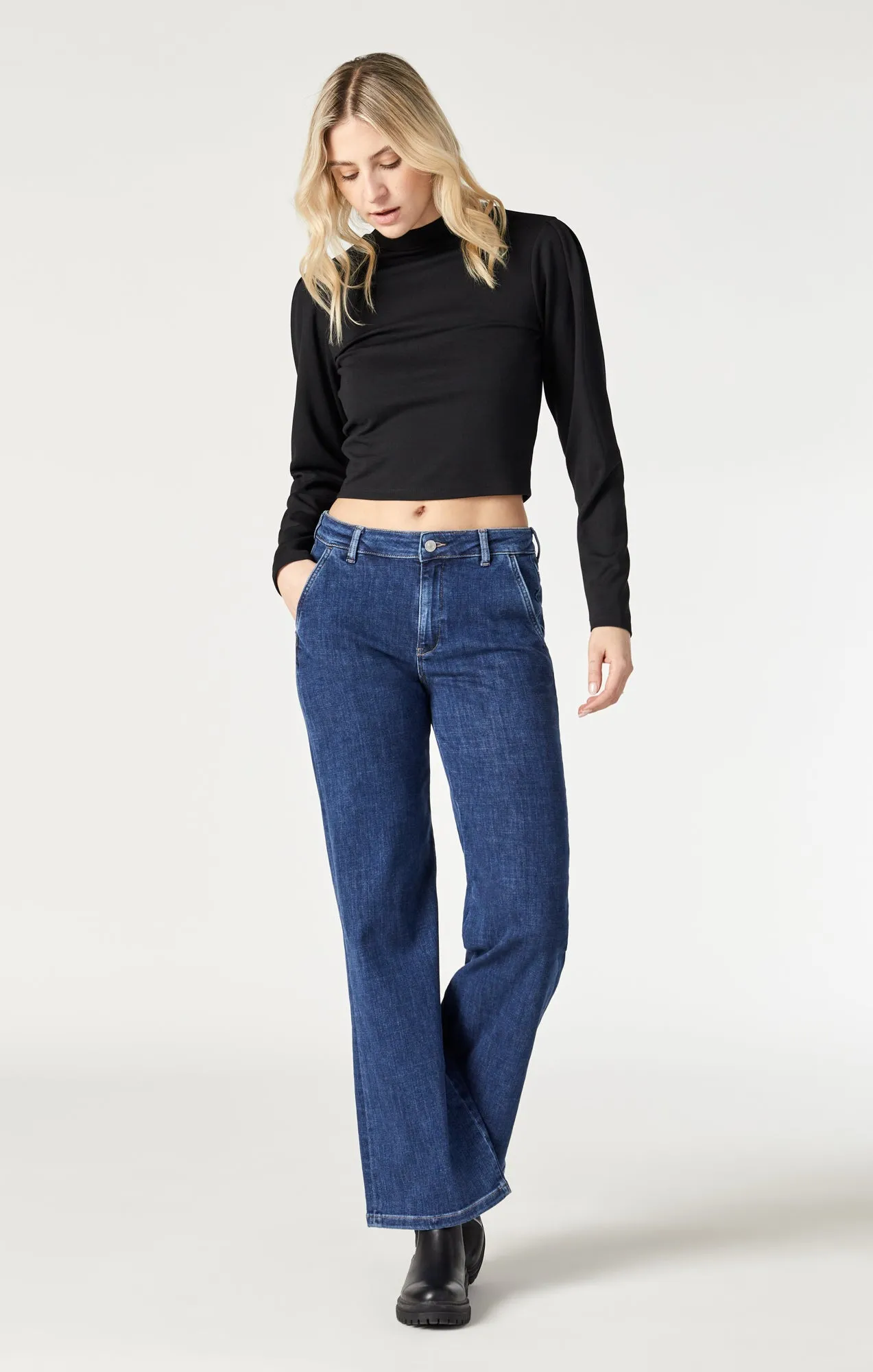 MIRACLE WIDE LEG IN DARK FEATHER BLUE