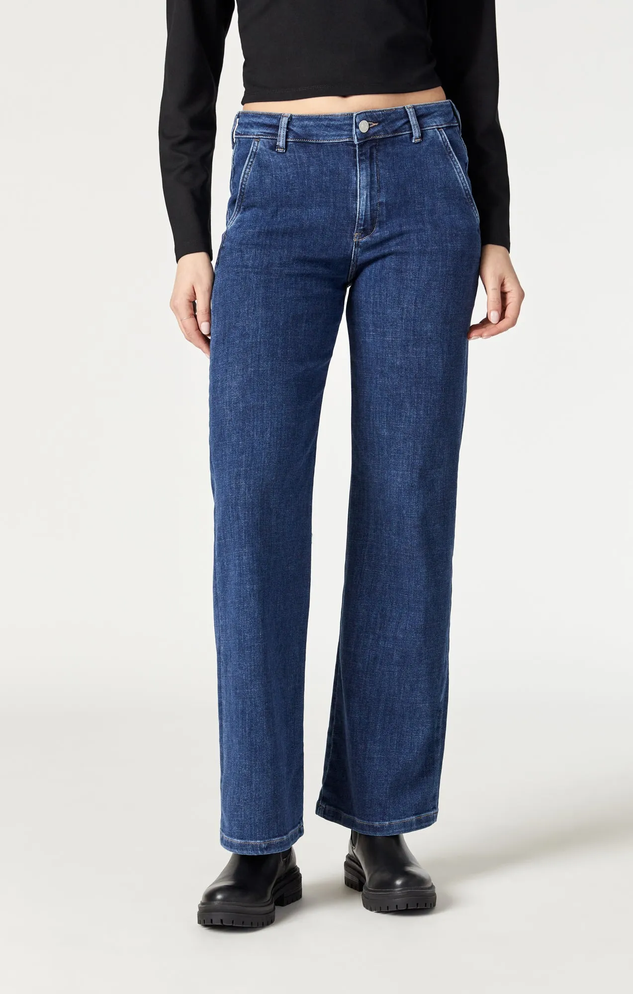 MIRACLE WIDE LEG IN DARK FEATHER BLUE
