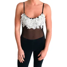 Missi London Black & White Sheer Bodysuit