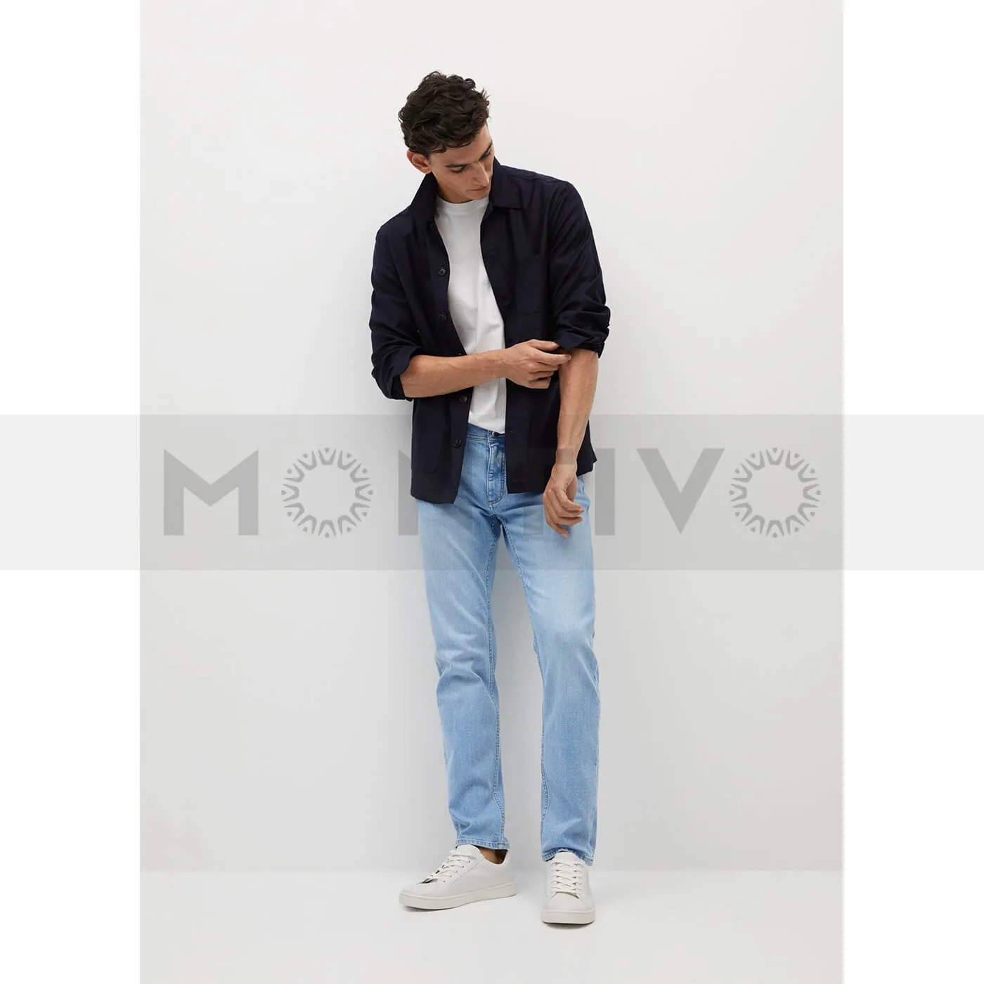 MNG Slim Fit Faded Light Wash Jeans