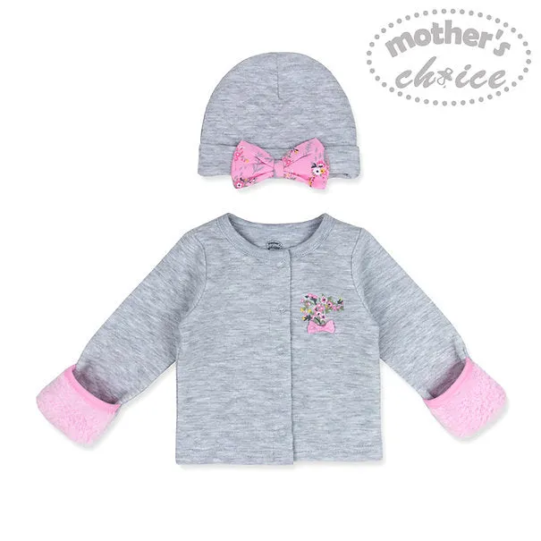 Motherschoice Baby 4-Piece Starter Layette Set Pink/Grey IT3375