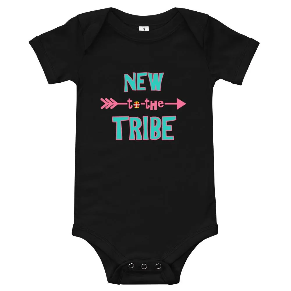 New to the Tribe Baby Bodysuit Turquoise/Pink