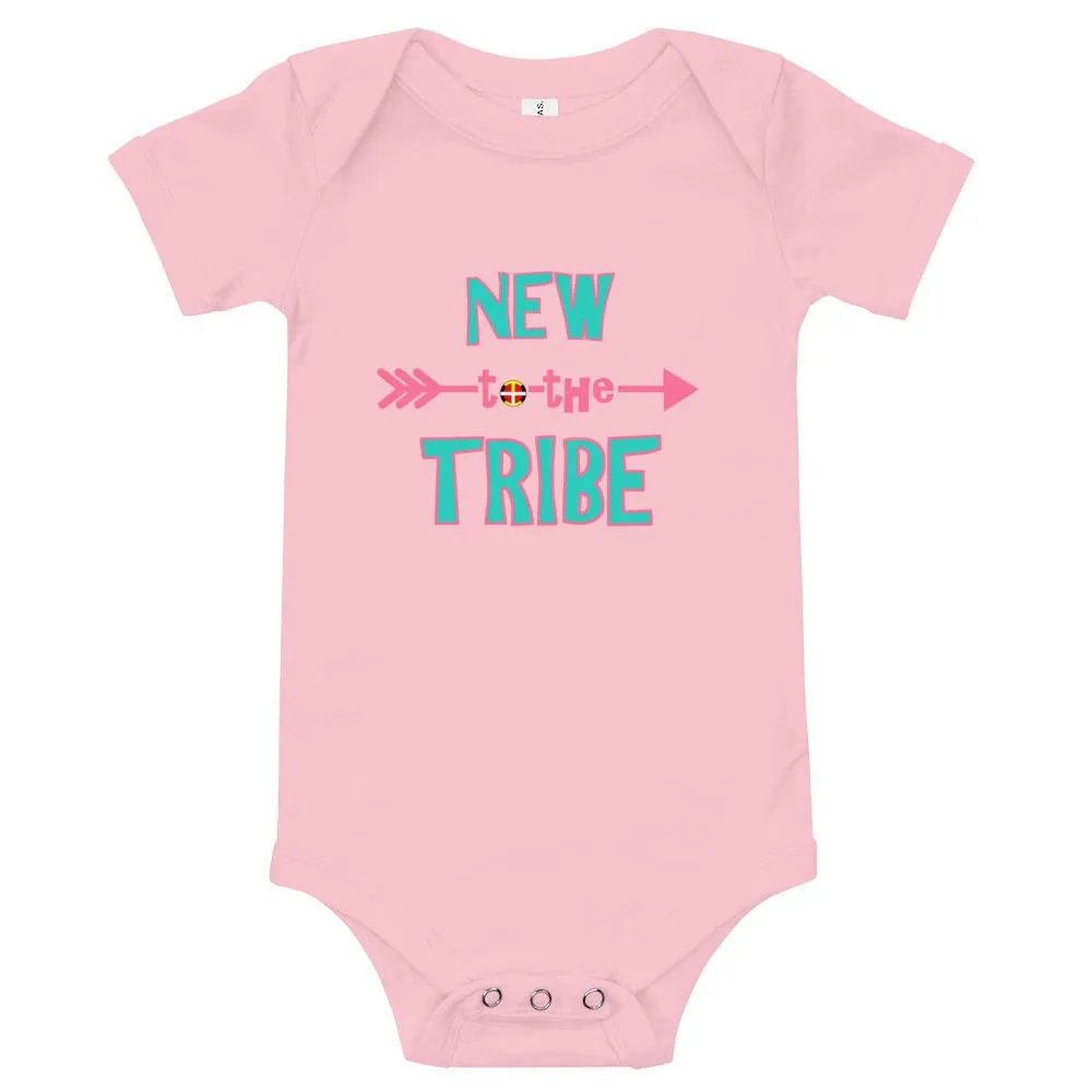 New to the Tribe Baby Bodysuit Turquoise/Pink