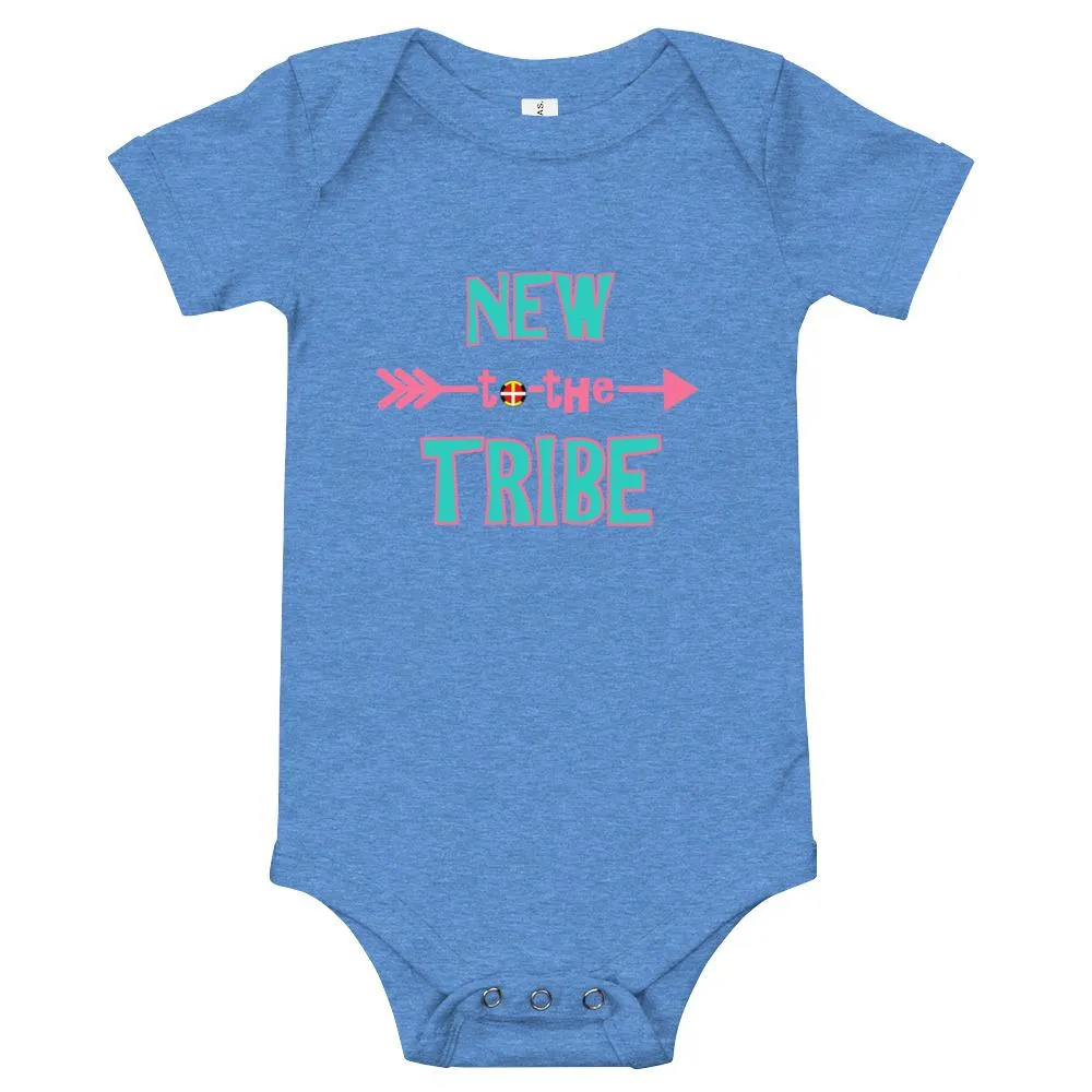 New to the Tribe Baby Bodysuit Turquoise/Pink