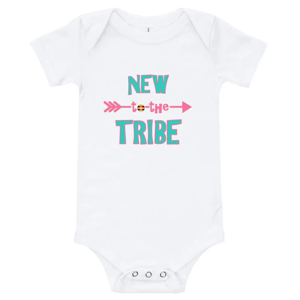 New to the Tribe Baby Bodysuit Turquoise/Pink