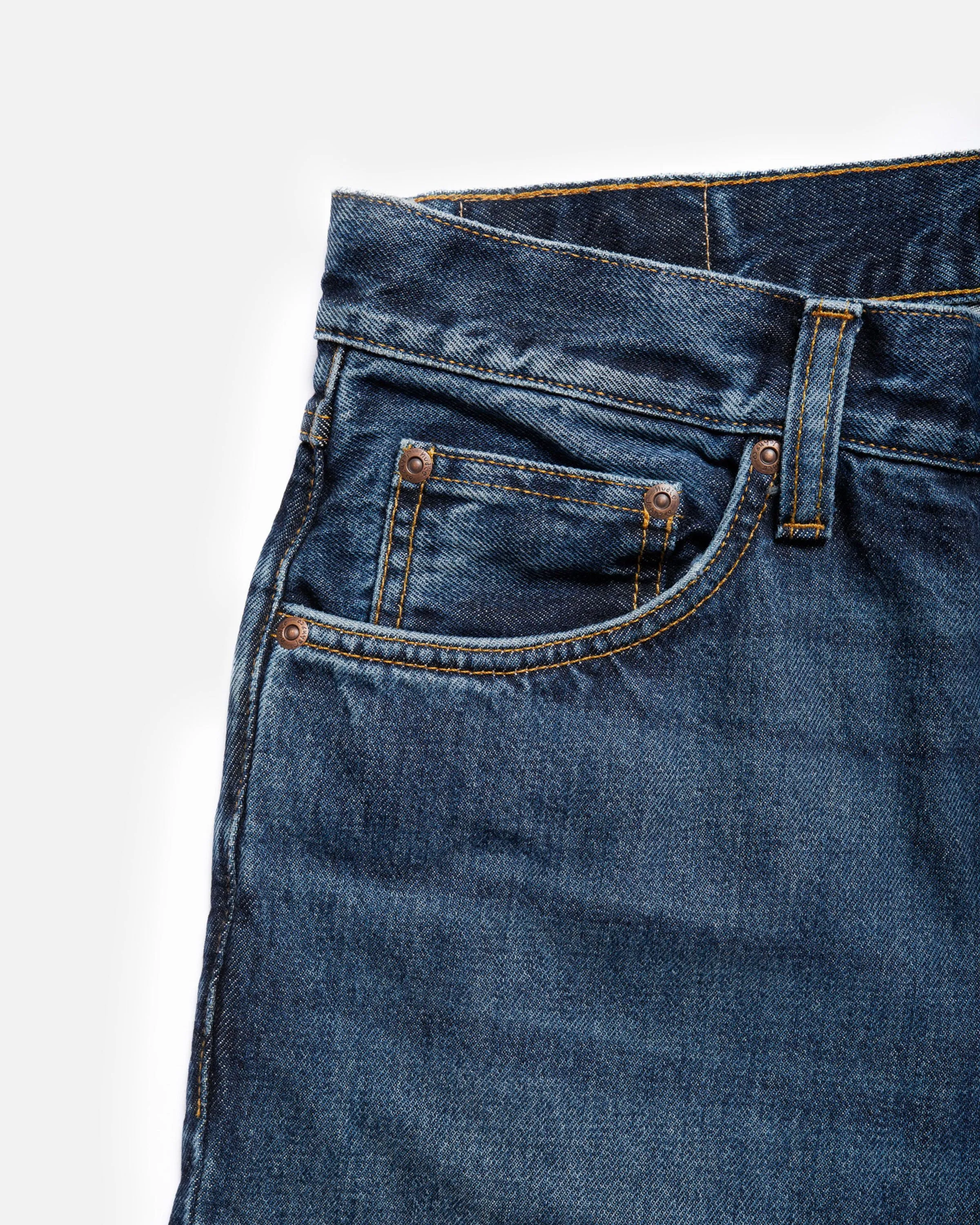 Nudie Gritty Jackson Regular Fit Mens Jeans - Blue Soil