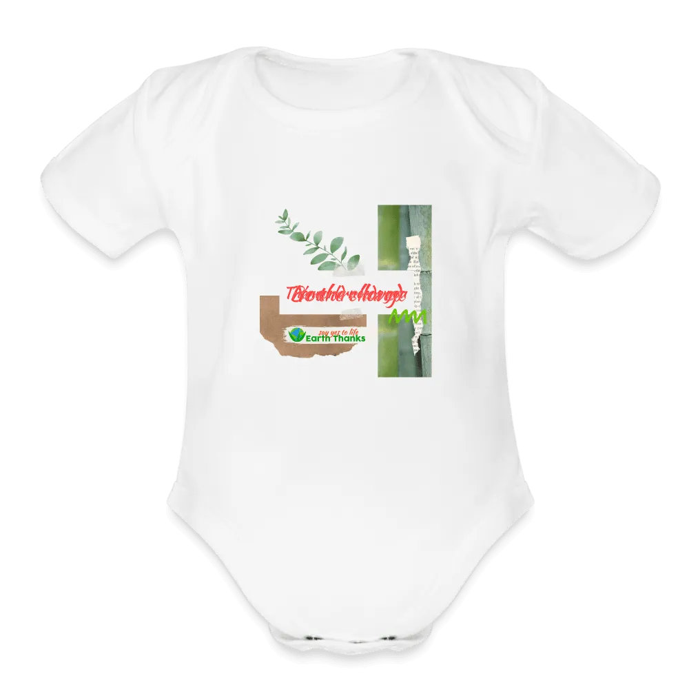 Organic Cotton Organic Short Sleeve Baby Bodysuit with Customizable Design - Handmade with 100% Organic Cotton