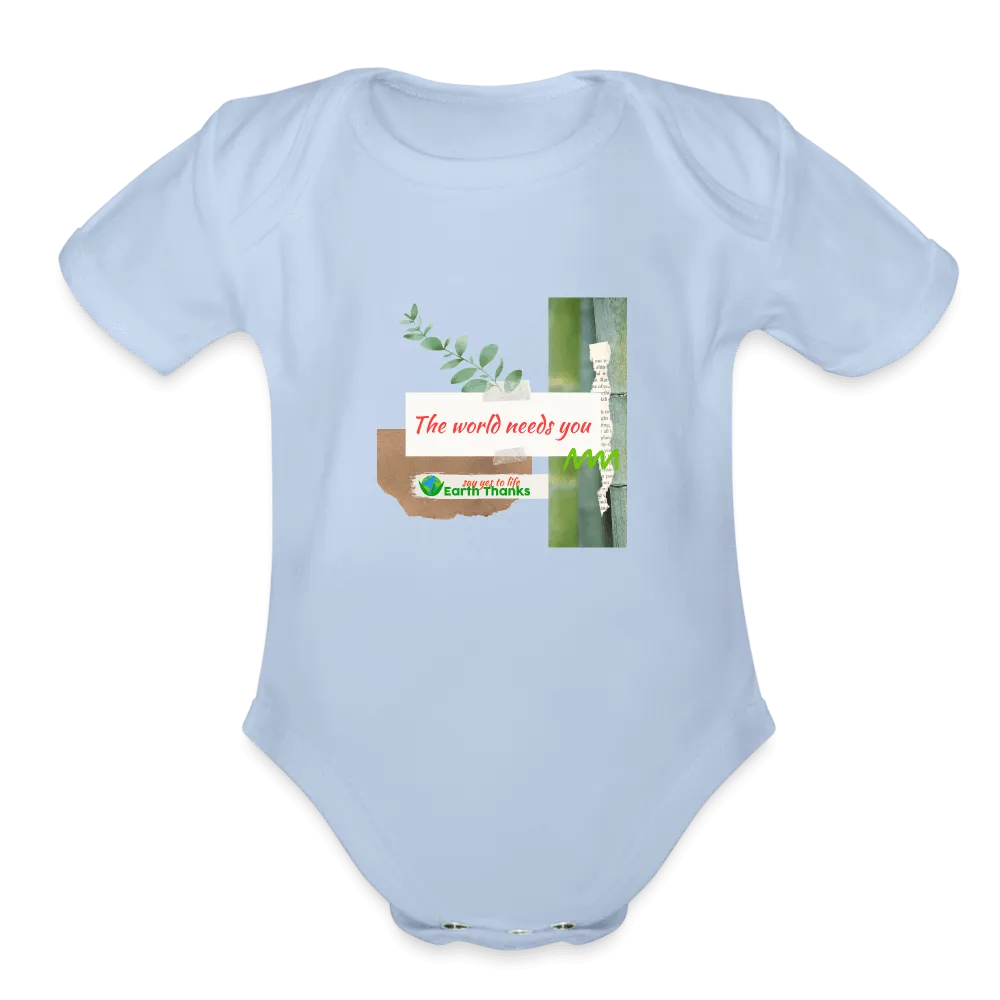 Organic Cotton Organic Short Sleeve Baby Bodysuit with Customizable Design - Handmade with 100% Organic Cotton