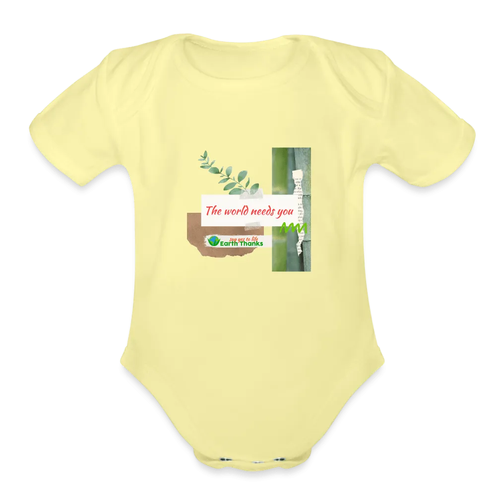 Organic Cotton Organic Short Sleeve Baby Bodysuit with Customizable Design - Handmade with 100% Organic Cotton