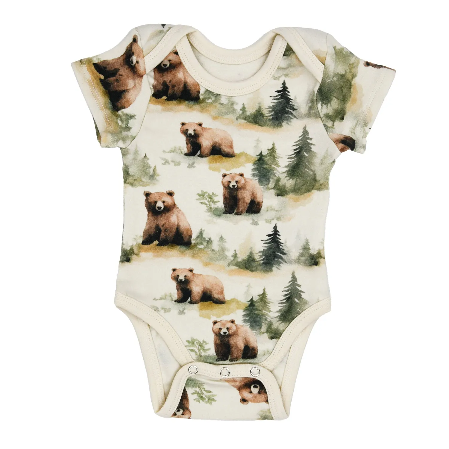 Organic Cotton Short Sleeve Baby Bodysuit, Hemlock