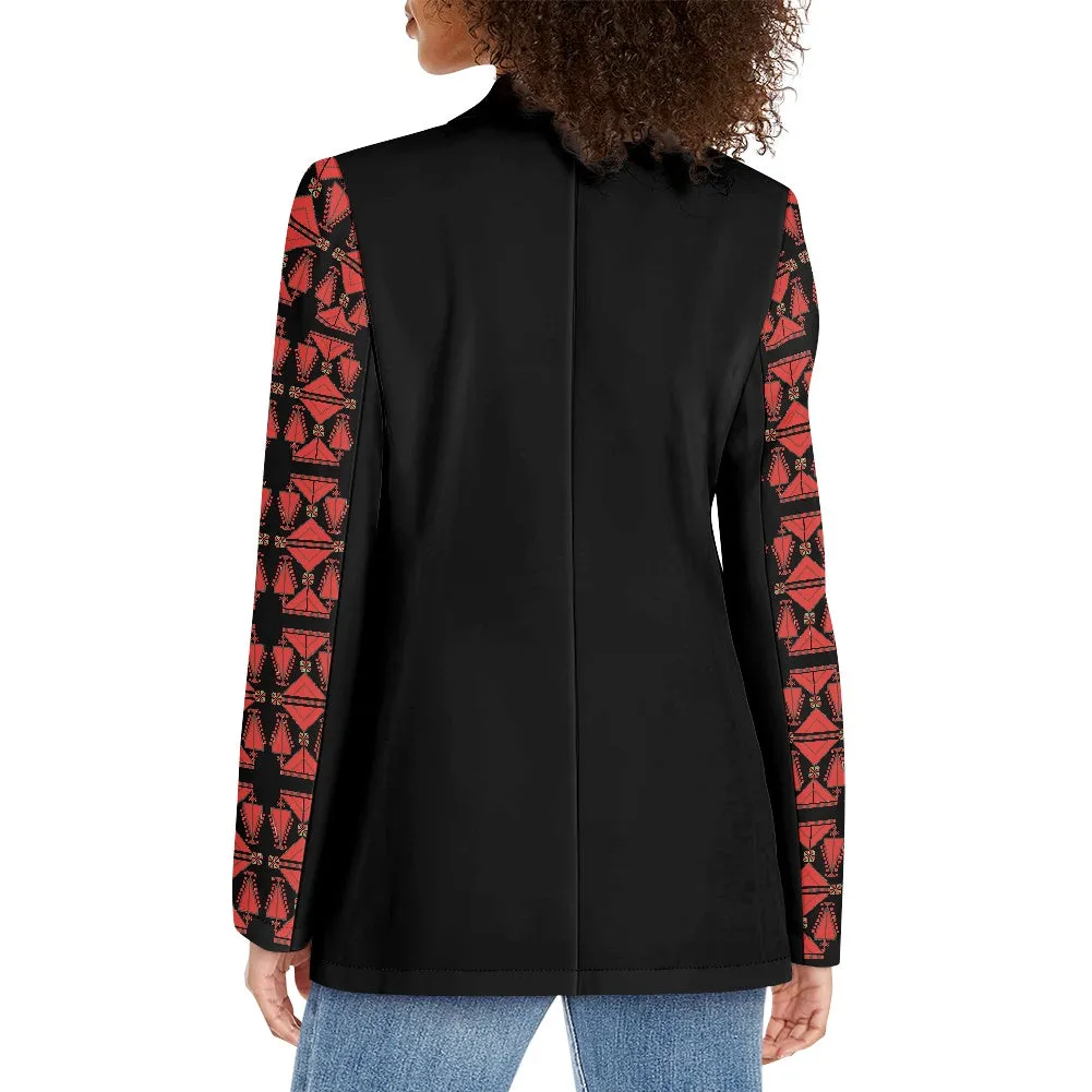 Palestinian Bayt Dajan Tatreez Print Modest Ladies Casual Blazer