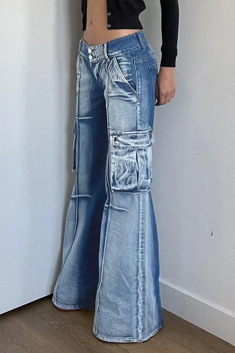 PE861 Low Waist Denim Pants