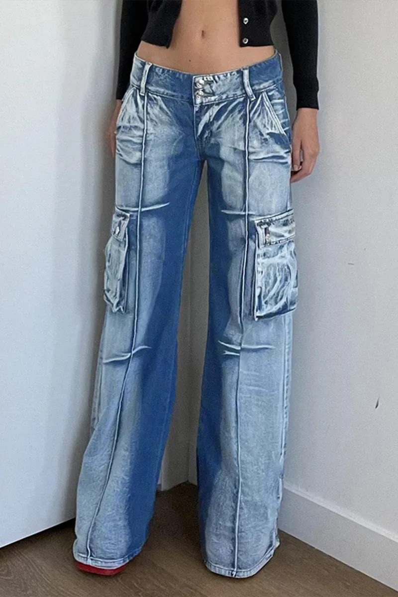 PE861 Low Waist Denim Pants