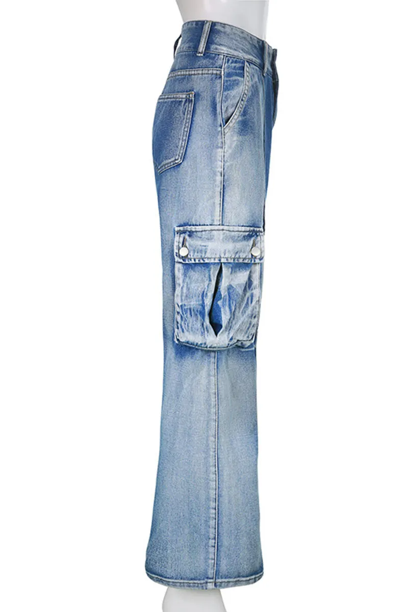 PE861 Low Waist Denim Pants