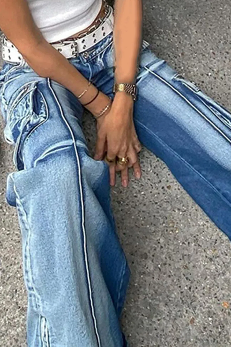 PE861 Low Waist Denim Pants