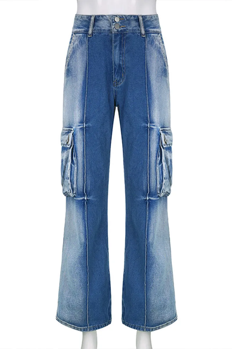PE861 Low Waist Denim Pants