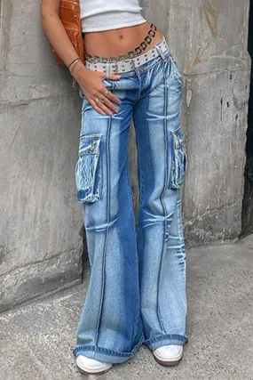 PE861 Low Waist Denim Pants