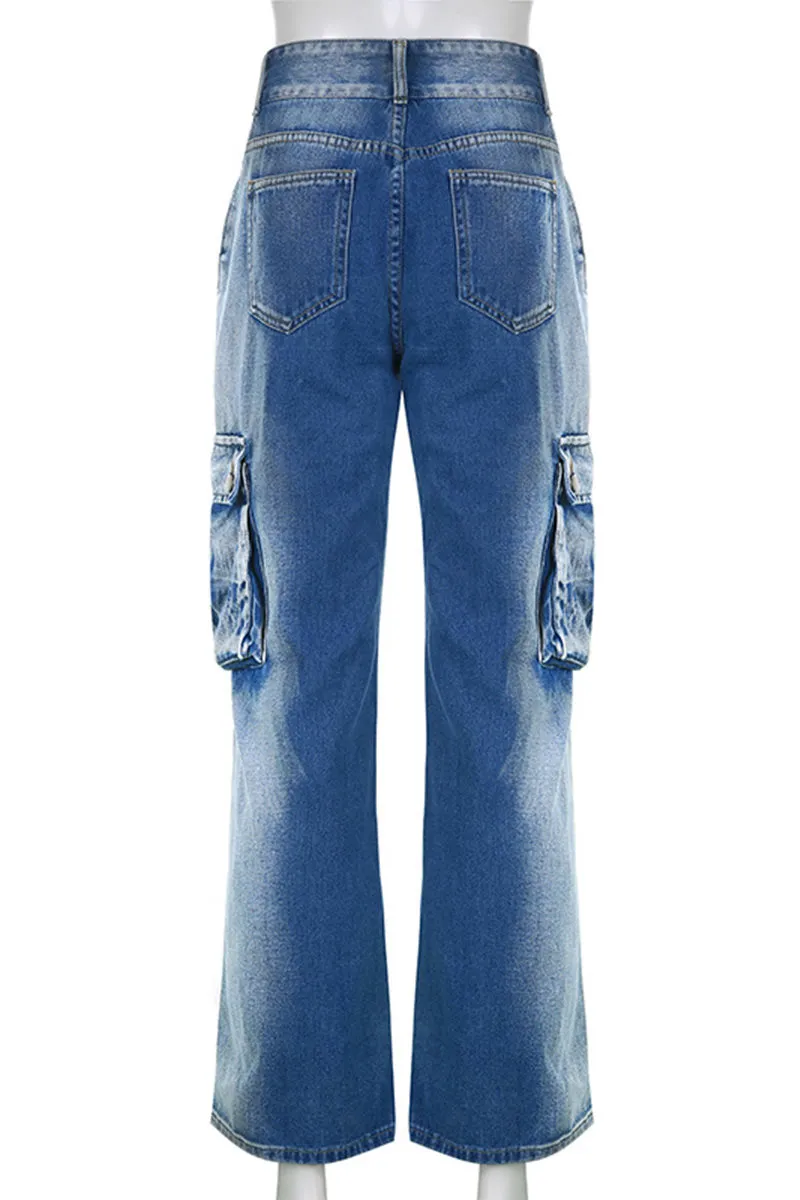PE861 Low Waist Denim Pants