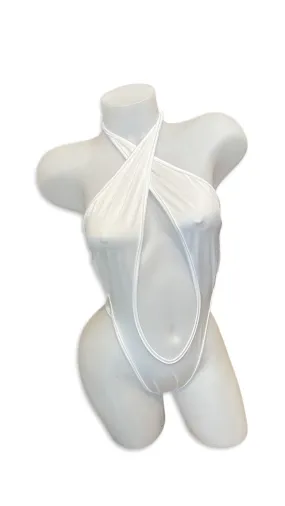 Peephole Bodysuit White