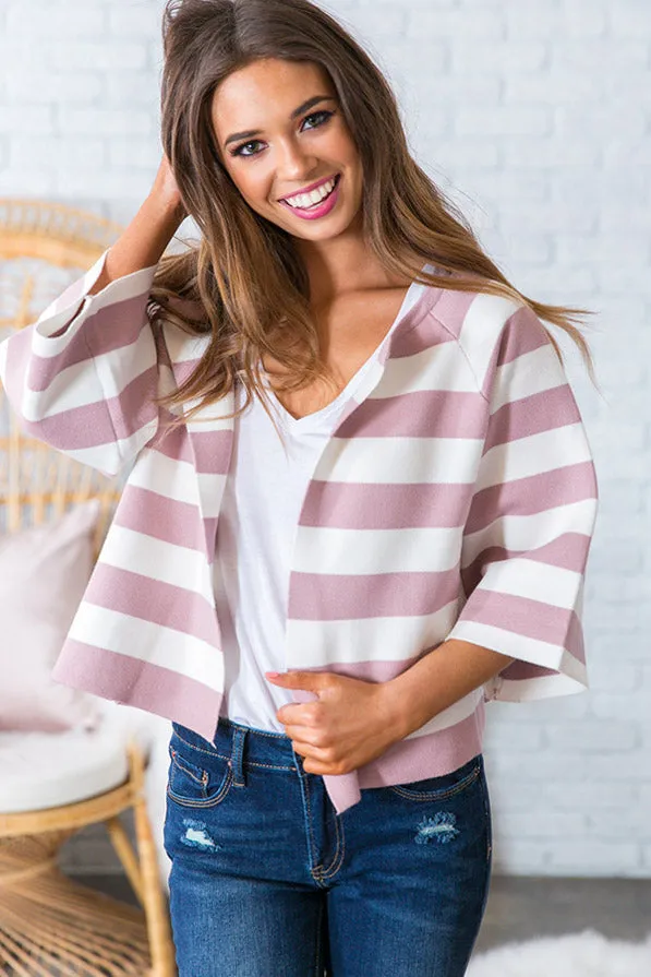 Professional Posh Stripe Blazer In Pink Lavender