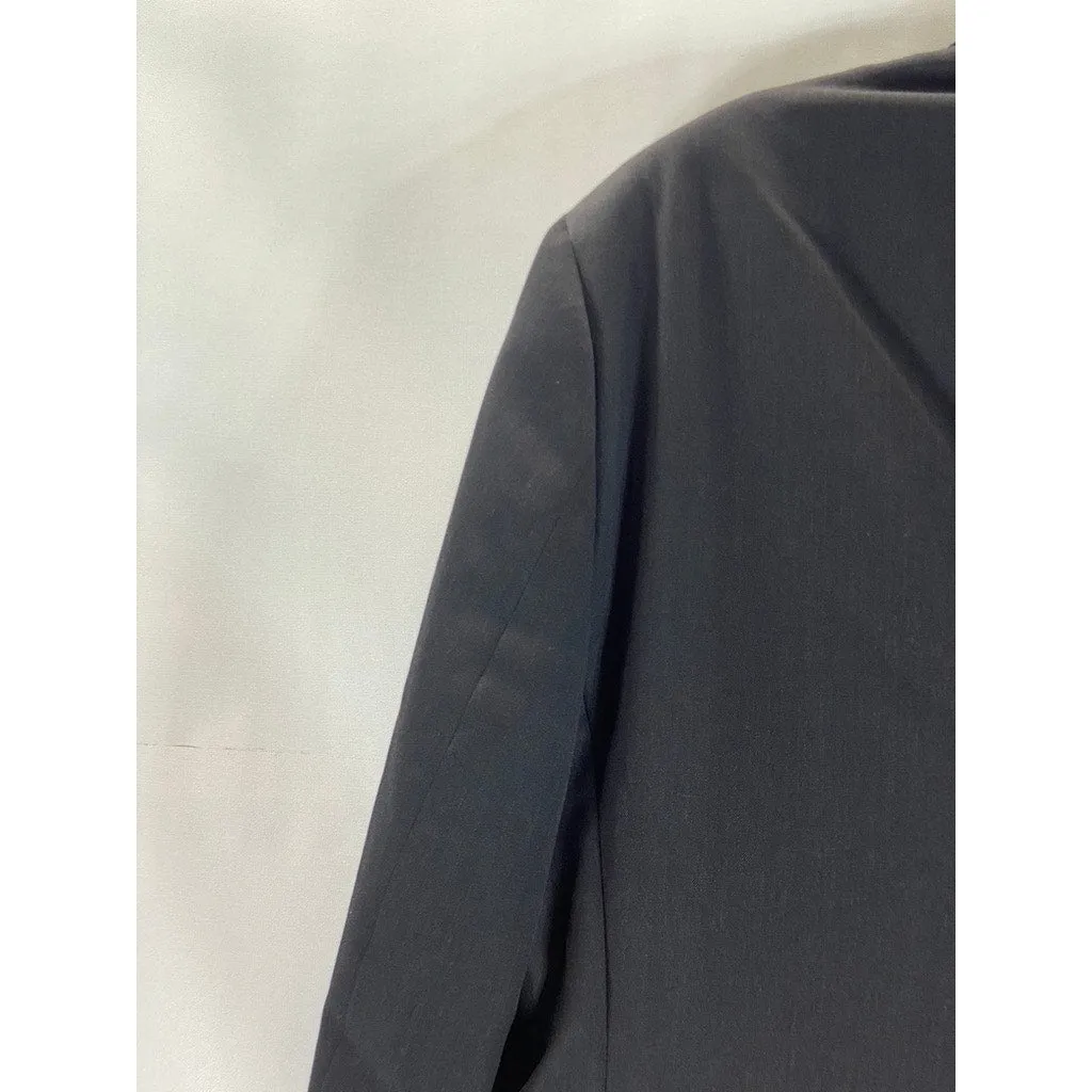PRONTO UOMO PLATINUM Men's Solid Black Wool Modern-Fit Two-Button Blazer SZ 42R