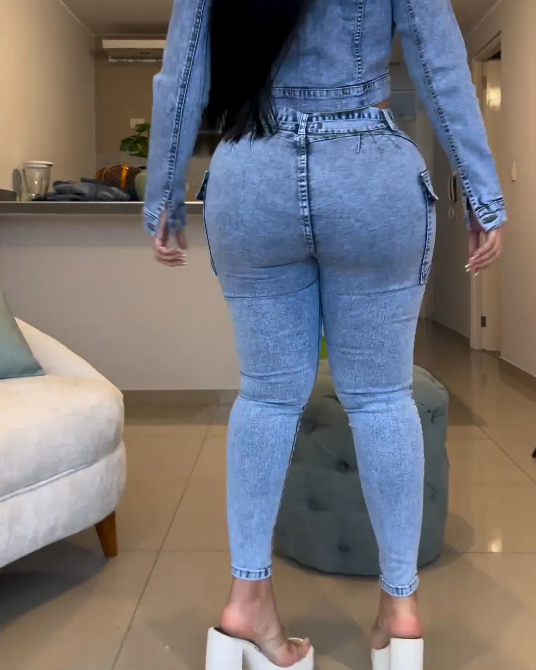 Push-up Effekt Skinny Jeans