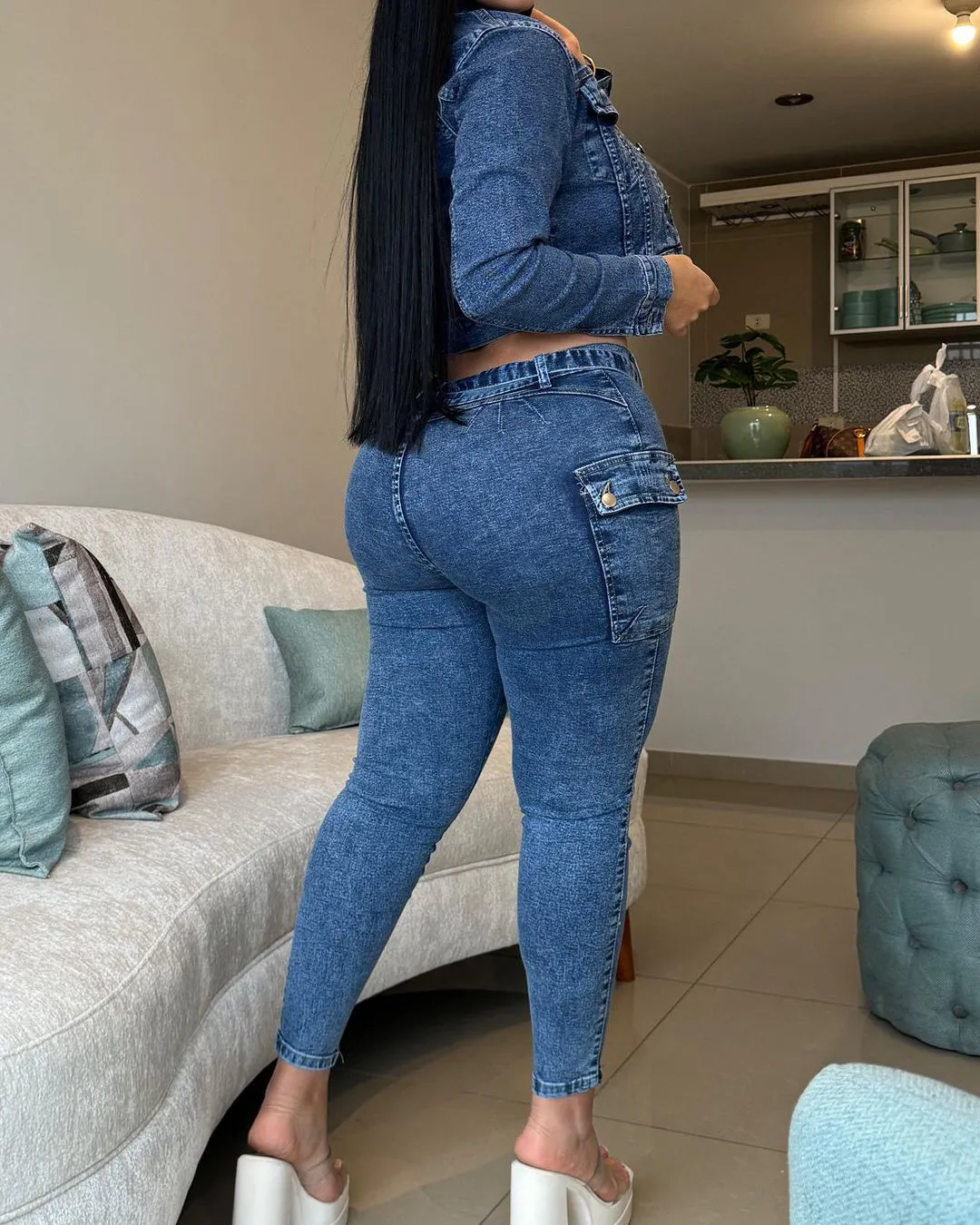 Push-up Effekt Skinny Jeans