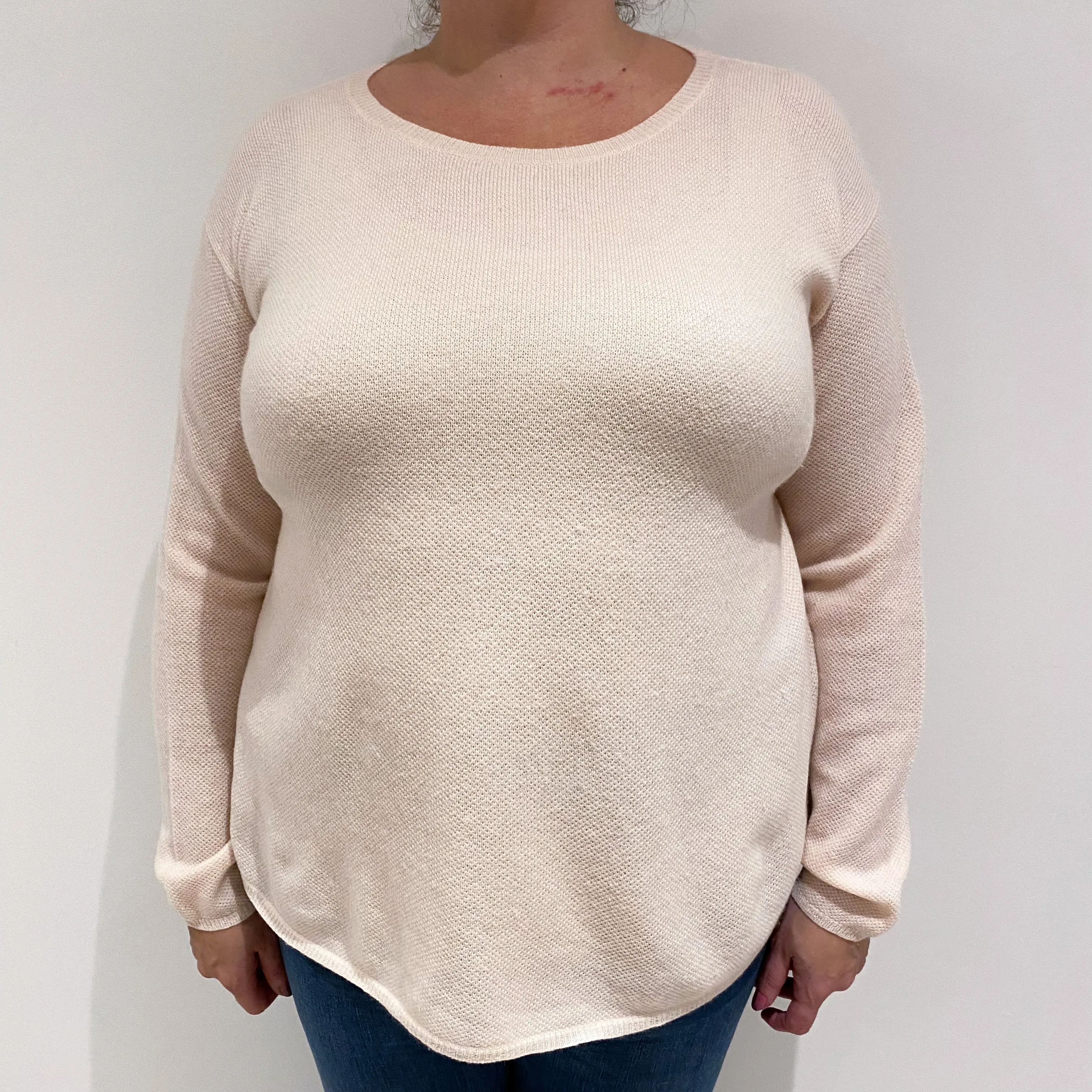 Ralph Lauren Shell Pink Cashmere Crew Neck Jumper Extra Large