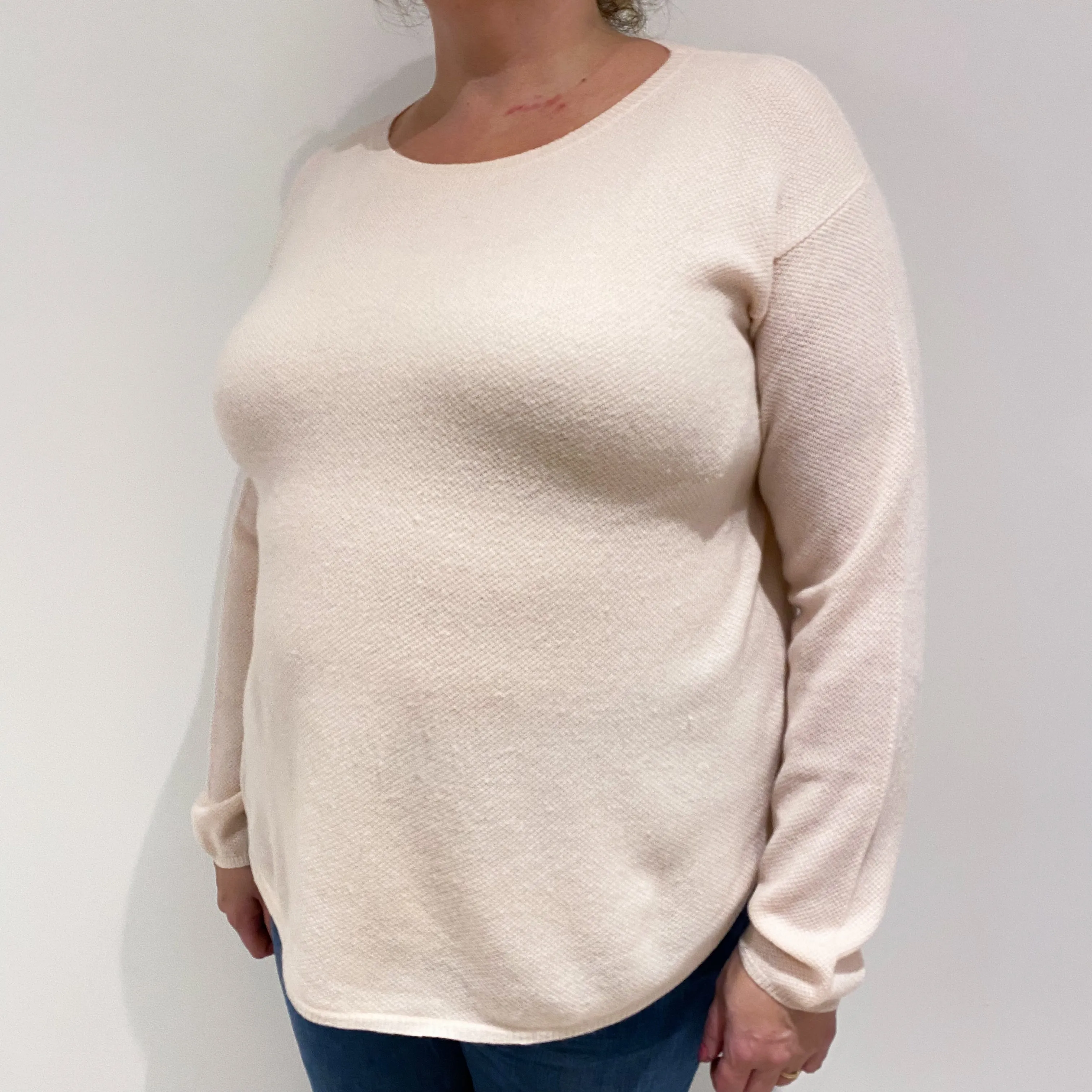 Ralph Lauren Shell Pink Cashmere Crew Neck Jumper Extra Large