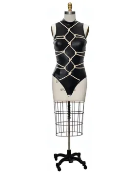 Ropes- the Rope Wrapped Black Bodysuit