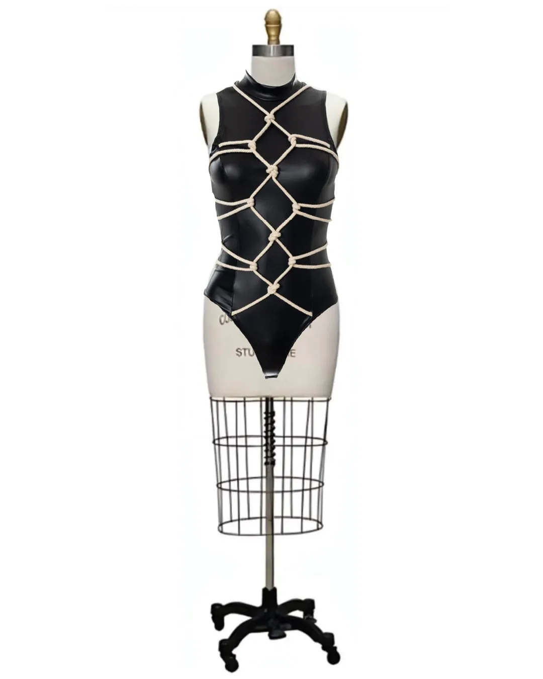 Ropes- the Rope Wrapped Black Bodysuit