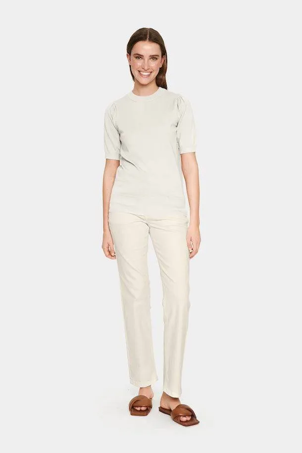 Saint Tropez Milasz Ice Fine Knit Short Sleeve Jumper