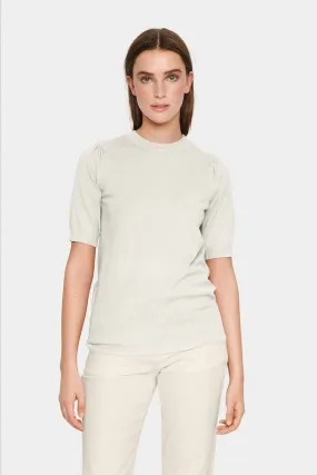 Saint Tropez Milasz Ice Fine Knit Short Sleeve Jumper