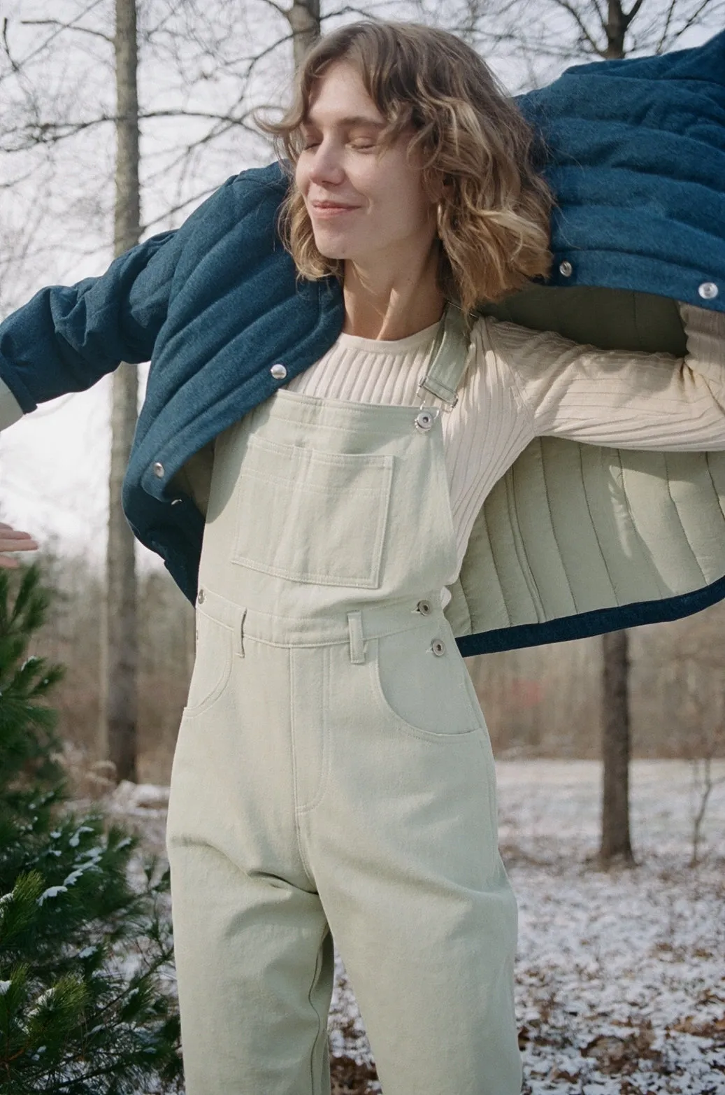 Sawyer Quilted Jacket Denim / Eucalyptus