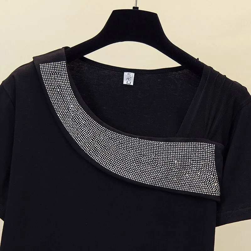 Sequins diamond Print Cotton Top