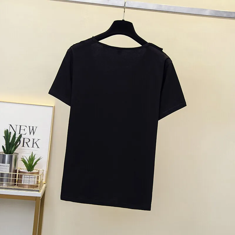 Sequins diamond Print Cotton Top