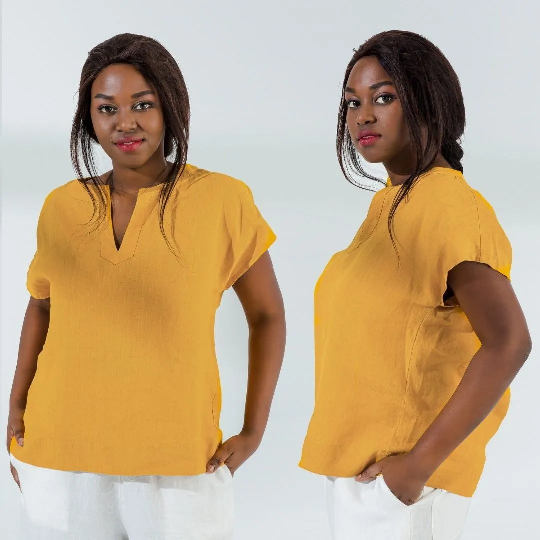 Short Sleeve Linen Top