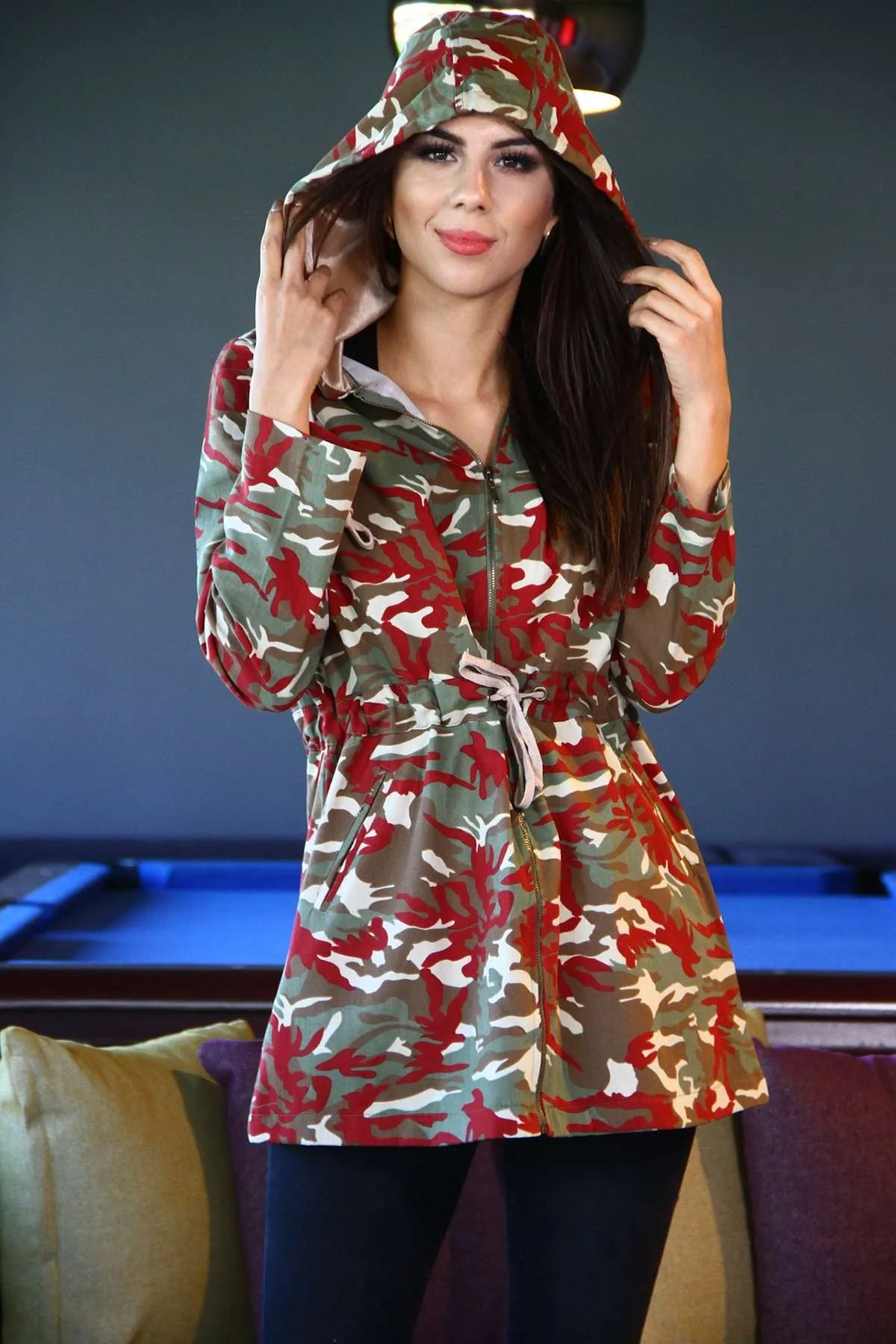 Sidiou Group Pocket Detail Camouflage Patterned Jacket