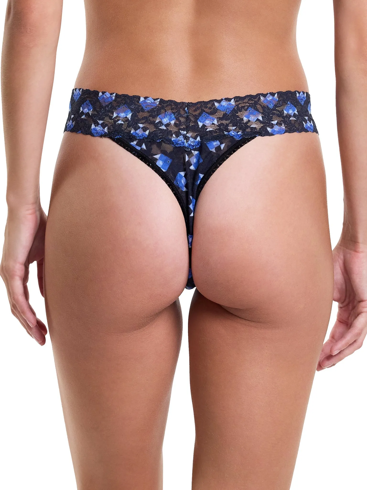 Signature Lace Original Rise Printed Thong And Saxx Drop Temp Cooling Cotton Boxer Brief Aquatic Check