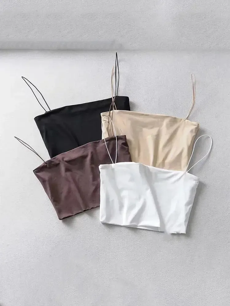 Sleeveless Cotton Cami Crop Top