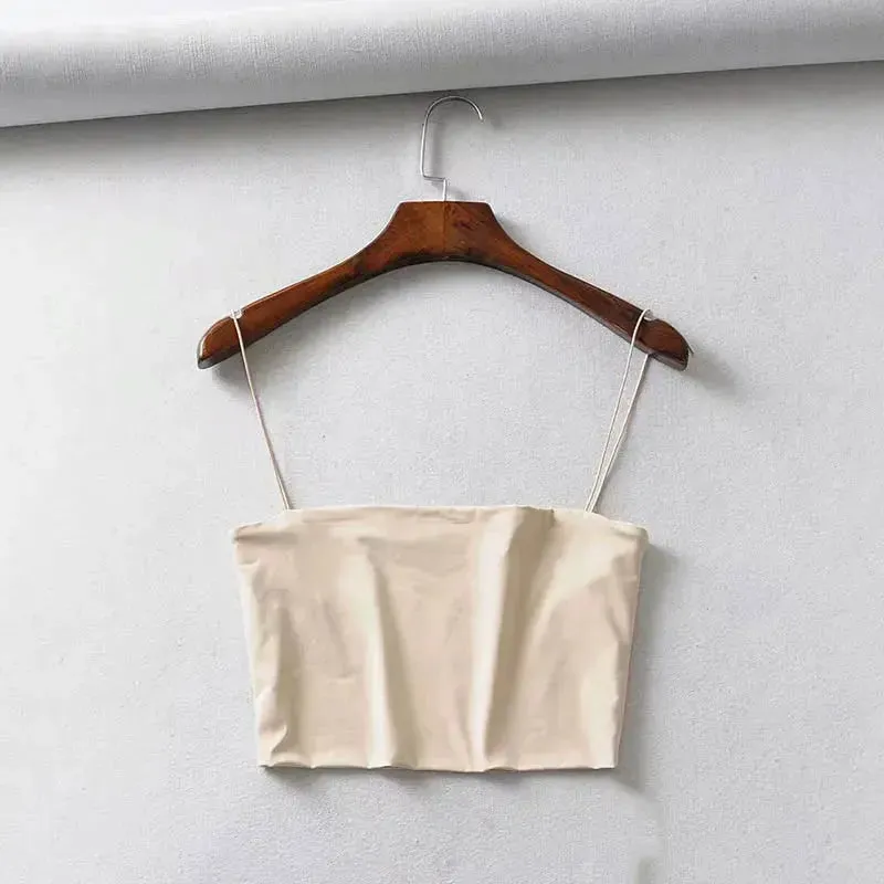 Sleeveless Cotton Cami Crop Top