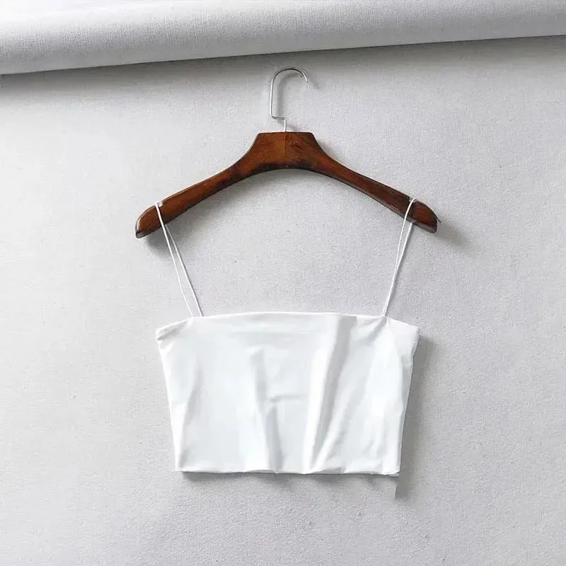 Sleeveless Cotton Cami Crop Top