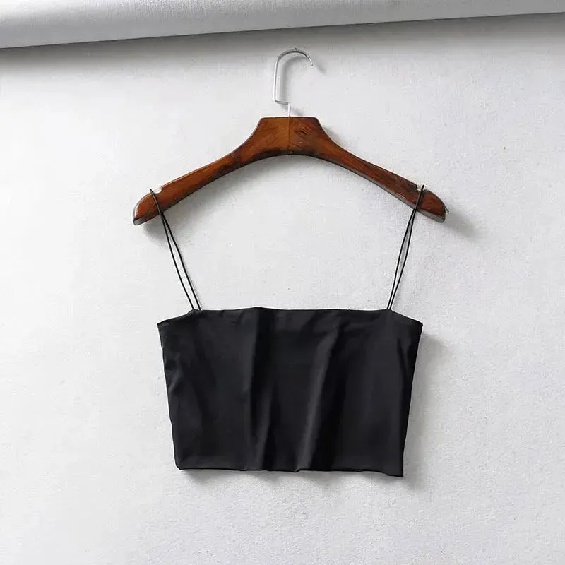 Sleeveless Cotton Cami Crop Top