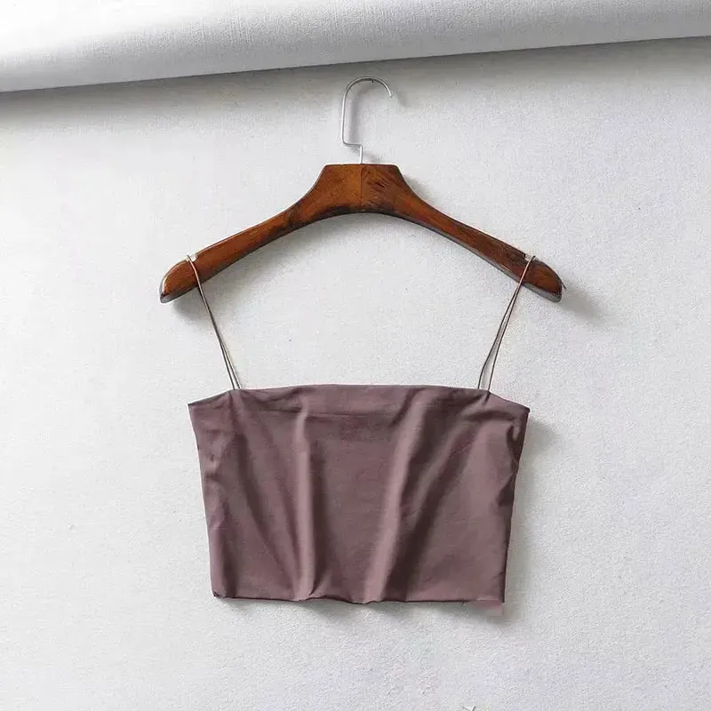 Sleeveless Cotton Cami Crop Top