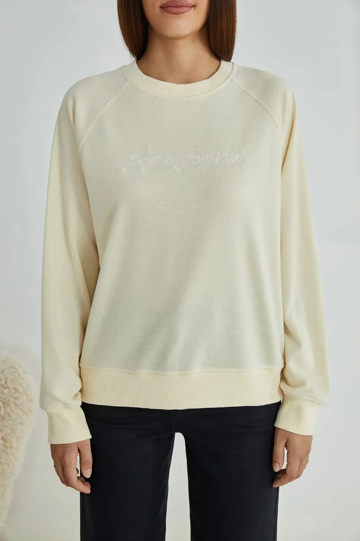 Slogan Graphic Round Neck Pullover